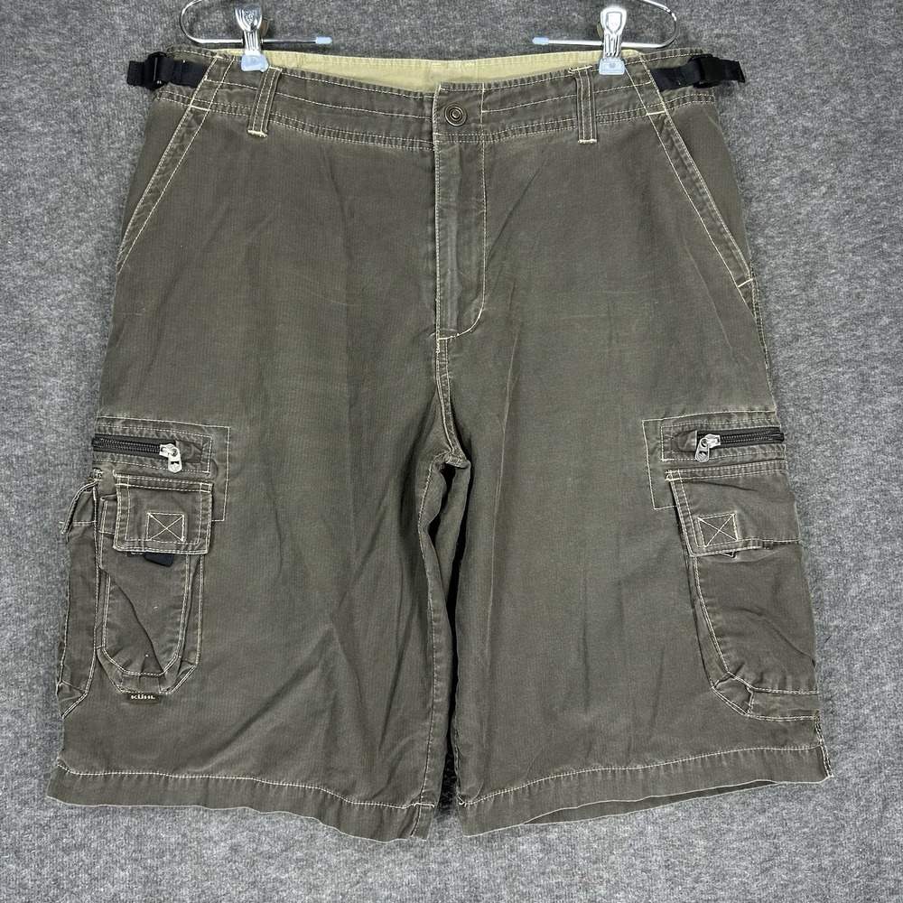 Kuhl Shorts Mens Large Green Kuhl Dry Outdoor Hiking Cargo‎ Evaporative Gorpcore